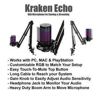 Foto 2 | Foto 2 | Micrófono Kraken Echo Rgb Con Condensador Usb Para Pc De Juegos Ps5 Ps4 - Venta Internacional.