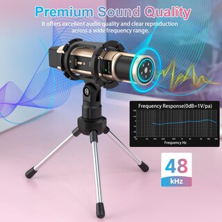 Foto 4 | Foto 4 | Micrófono De Grabación De Estudio Zealsound K08 Con Soporte Y Tarjeta De Sonido - Venta Internacional.