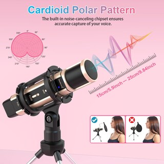 Foto 6 | Foto 6 | Micrófono De Grabación De Estudio Zealsound K08 Con Soporte Y Tarjeta De Sonido - Venta Internacional.