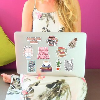 Foto 6 | Foto 6 | Pegatinas Gowjaw Book 50 Unidades Para Portátil Kindle Resistentes Al Agua - Venta Internacional.