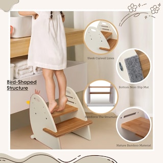 Foto 2 | Foto 2 | Taburete Tikspcae De Madera Con 2 Escalones Para Niños Ajustable - Venta Internacional.