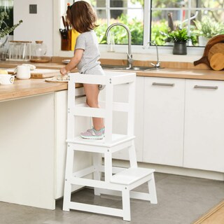 Foto 2 | Foto 2 | Taburete De Cocina Para Niños Wiifo De Madera Blanco - Venta Internacional.