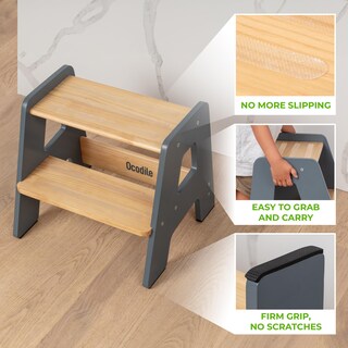 Foto 2 | Foto 2 | Taburete De Madera Con Forma De Cocodrilo Para Niños Robusto Y Antideslizante Gris - Venta Internacional.