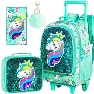 Foto 1 | Foto 1 | Mochila Rodante Gxtvo Para Niñas Con Ruedas Enrollables Unicorn - Venta Internacional.