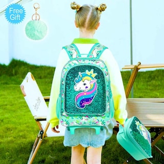 Foto 2 | Foto 2 | Mochila Rodante Gxtvo Para Niñas Con Ruedas Enrollables Unicorn - Venta Internacional.