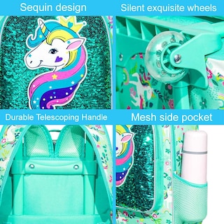 Foto 6 | Foto 6 | Mochila Rodante Gxtvo Para Niñas Con Ruedas Enrollables Unicorn - Venta Internacional.