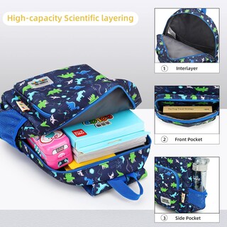 Foto 4 | Foto 4 | Mochila Willikiva 3d Dinosaur Impermeable Para Niños Con Correa - Venta Internacional.