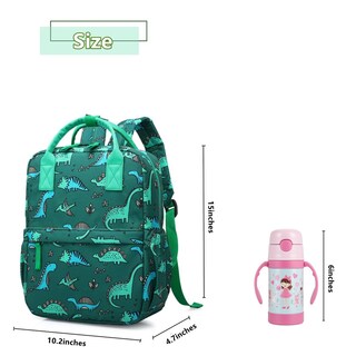 Foto 3 | Foto 3 | Mochila Kingcheer Cute Preescolar Con Diseño De Dinosaurio Verde De 15 Pulgadas - Venta Internacional.