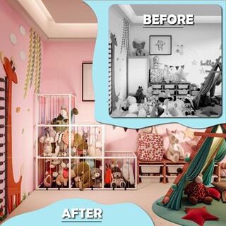 Foto 7 | Foto 7 | Jaula Tubular De Pvc Para Almacenamiento De Animales De Peluche Zoo Toliyy De 58 Cm - Venta Internacional.