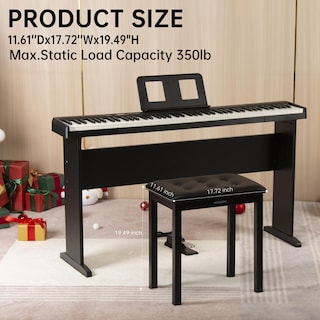 Foto 3 | Foto 3 | Banco Para Piano Aodsk Con Cojín Acolchado De Piel Sintética Negra - Venta Internacional.