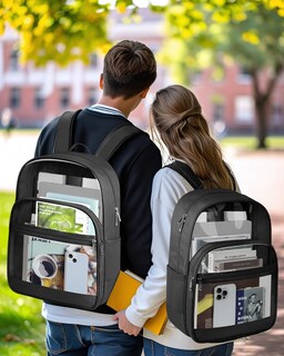 Foto 5 | Foto 5 | Mochila Kimnerpu Transparente Para La Escuela Viajes Seguridad Negra - Venta Internacional.