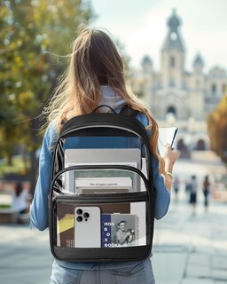 Foto 6 | Foto 6 | Mochila Kimnerpu Transparente Para La Escuela Viajes Seguridad Negra - Venta Internacional.