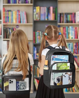 Foto 7 | Foto 7 | Mochila Kimnerpu Transparente Para La Escuela Viajes Seguridad Negra - Venta Internacional.