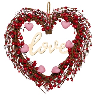 Foto 1 | Foto 1 | Corona De Corazón Artificial Oeopiur Para El Día De San Valentín Color Rojo Y Rosa - Venta Internacional.