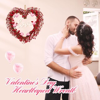 Foto 5 | Foto 5 | Corona De Corazón Artificial Oeopiur Para El Día De San Valentín Color Rojo Y Rosa - Venta Internacional.