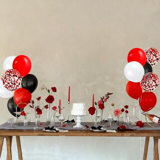 Foto 5 | Foto 5 | Globos De Látex Kuulbela 68 Unidades Rojo Negro Y Blanco 30 Cm Con Confeti - Venta Internacional.