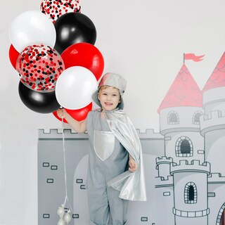 Foto 7 | Foto 7 | Globos De Látex Kuulbela 68 Unidades Rojo Negro Y Blanco 30 Cm Con Confeti - Venta Internacional.