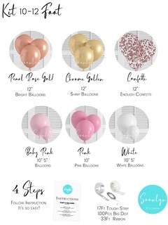 Foto 7 | Foto 7 | Kit De Arco De Globos Soonlyn Rose Gold Paquete De 140 Con Confeti - Venta Internacional.