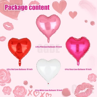 Foto 2 | Foto 2 | Globos Ggde Heart 45 Cm Mylar Fiesta De San Valentín 16 Unidades - Venta Internacional.