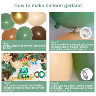 Foto 3 | Foto 3 | Kit De Guirnaldas Con Globos Perpaol Verde Salvia Y Marrón 148 Piezas - Venta Internacional.