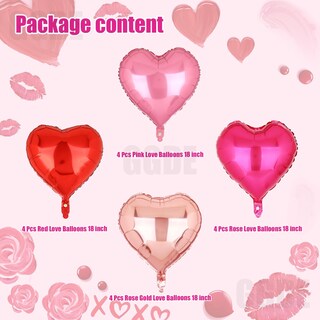 Foto 2 | Foto 2 | Globos Mylar Ggde En Forma De Corazón De 18 Cm Para Decoración De Fiesta De San Valentín - Venta Internacional.