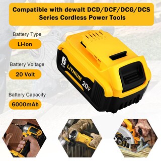 Foto 3 | Foto 3 | Batería De Larga Duración De 20 V 6 Ah Para Dewalt Dcb206 Dcb204 Dcb203 Dcb208 - Venta Internacional.