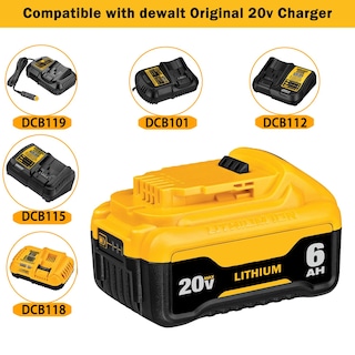 Foto 7 | Foto 7 | Batería De Larga Duración De 20 V 6 Ah Para Dewalt Dcb206 Dcb204 Dcb203 Dcb208 - Venta Internacional.