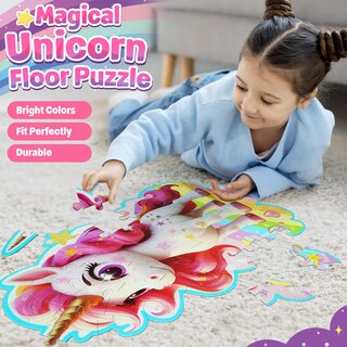 Foto 2 | Foto 2 | Puzle De Suelo Zizz Unicorn 48 Piezas Para Niños De 4 A 8 Años - Venta Internacional.
