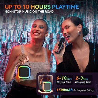 Foto 2 | Foto 2 | Máquina De Karaoke Peski Portátil Bluetooth Con 2 Micrófonos Color Negro - Venta Internacional.