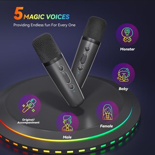 Foto 3 | Foto 3 | Máquina De Karaoke Peski Portátil Bluetooth Con 2 Micrófonos Color Negro - Venta Internacional.