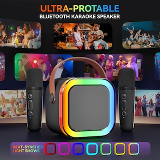 Foto 7 | Foto 7 | Máquina De Karaoke Peski Portátil Bluetooth Con 2 Micrófonos Color Negro - Venta Internacional.