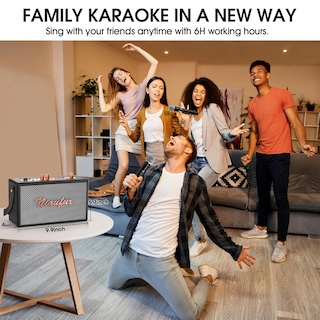 Foto 7 | Foto 7 | Máquina De Karaoke Niaufux Retro Con 2 Micrófonos Inalámbricos - Venta Internacional.