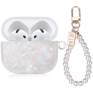 Foto 1 | Foto 1 | Funda Para Airpods 4 Aleviker Con Cadena De Muñeca Pearl Marble - Venta Internacional.