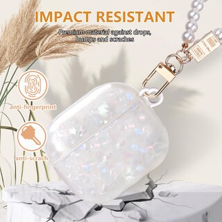 Foto 5 | Foto 5 | Funda Para Airpods 4 Aleviker Con Cadena De Muñeca Pearl Marble - Venta Internacional.