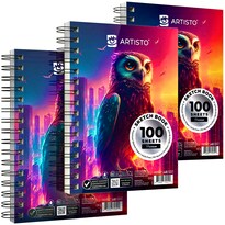 Set De Cuadernos De Bocetos Artisto Premium  5.5 X 8.5 Pulgadas  300 Hojas  Paquete De 3 - Venta Internacional.