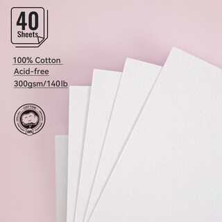 Foto 2 | Foto 2 | Papel De Acuarela Lightwish 100% Algodón 300 G/m² Tamaño A5 40 Hojas - Venta Internacional.