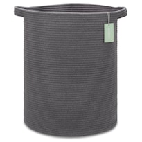 Cesta De Lavandería Bosroty  Cuerda Grande De Algodón  72 L  Gris Oscuro - Venta Internacional.