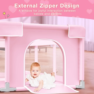 Foto 4 | Foto 4 | Baby Playpen Jaobeem Pink Para Princesita Para Interiores Y Exteriores - Venta Internacional.