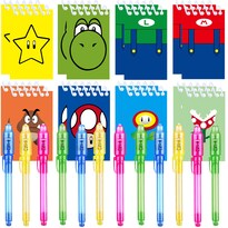 Juego De 12 Bolígrafos De Tinta Invisible Jiaoohoo Super Bros De Party Favors  12 Cuadernos - Venta Internacional.