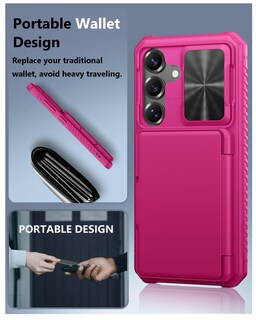 Foto 6 | Foto 6 | Funda Atatoo Wallet Con Tarjetero Para Samsung S25 Color Rosa - Venta Internacional.