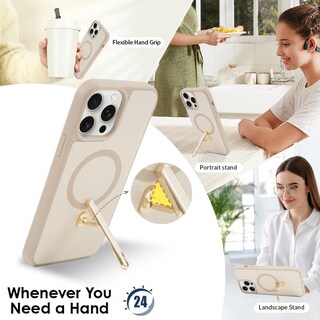 Foto 3 | Foto 3 | Funda Custype Para Iphone 15 Pro Con Soporte Y Magsafe Beige - Venta Internacional.