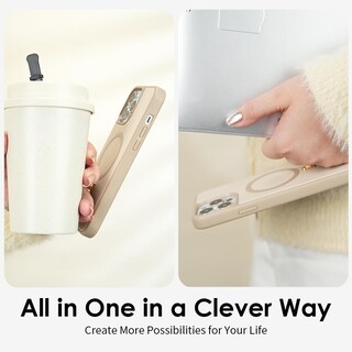 Foto 6 | Foto 6 | Funda Custype Para Iphone 14 Pro Max Con Soporte Magnético Color Beige - Venta Internacional.