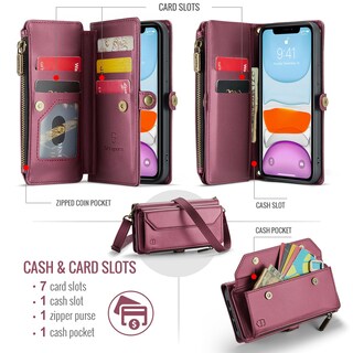 Foto 2 | Foto 2 | Funda Tipo Cartera Tipo Bandolera Compatible Con Iphone 11 De 6 1 Pulgadas - Venta Internacional.