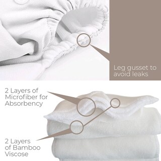 Foto 6 | Foto 6 | Paquete De 7 Pañales De Tela Nora's Nursery Con Insertos Y Bolsa Húmeda - Venta Internacional.