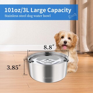 Foto 5 | Foto 5 | Cuenco De Agua Para Perros Kactoily De Acero Inoxidable 3 Litros Sin Derrames 101 Oz - Venta Internacional.