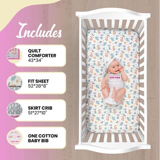 Foto 2 | Foto 2 | Juego De Ropa De Cama Para Cuna Trend'lay 4 Piezas Para Bebé - Venta Internacional.