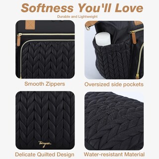 Foto 6 | Foto 6 | Bolsa Para Pañales Tonyeee Impermeable Grande Negra Con Cambiador - Venta Internacional.