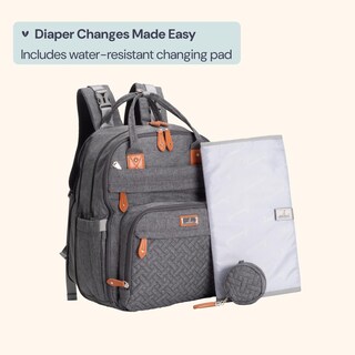 Foto 7 | Foto 7 | Mochila Para Pañales Babbleroo Extra Grande Gris Oscuro - Venta Internacional.