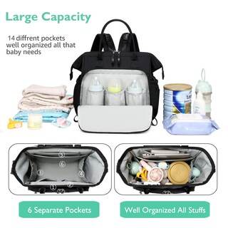 Foto 2 | Foto 2 | Bolsa De Pañales Loradi Convertible Con 14 Bolsillos Resistente Al Agua - Venta Internacional.