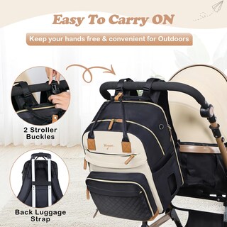 Foto 6 | Foto 6 | Mochila Para Pañales Tonyeee Extra Grande Para 2 Niños Color Albaricoque - Venta Internacional.